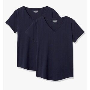 Amazon Essentials Women's Classic-Fit 100% Cotton Short-Sleeve Pack of 2 (XL)